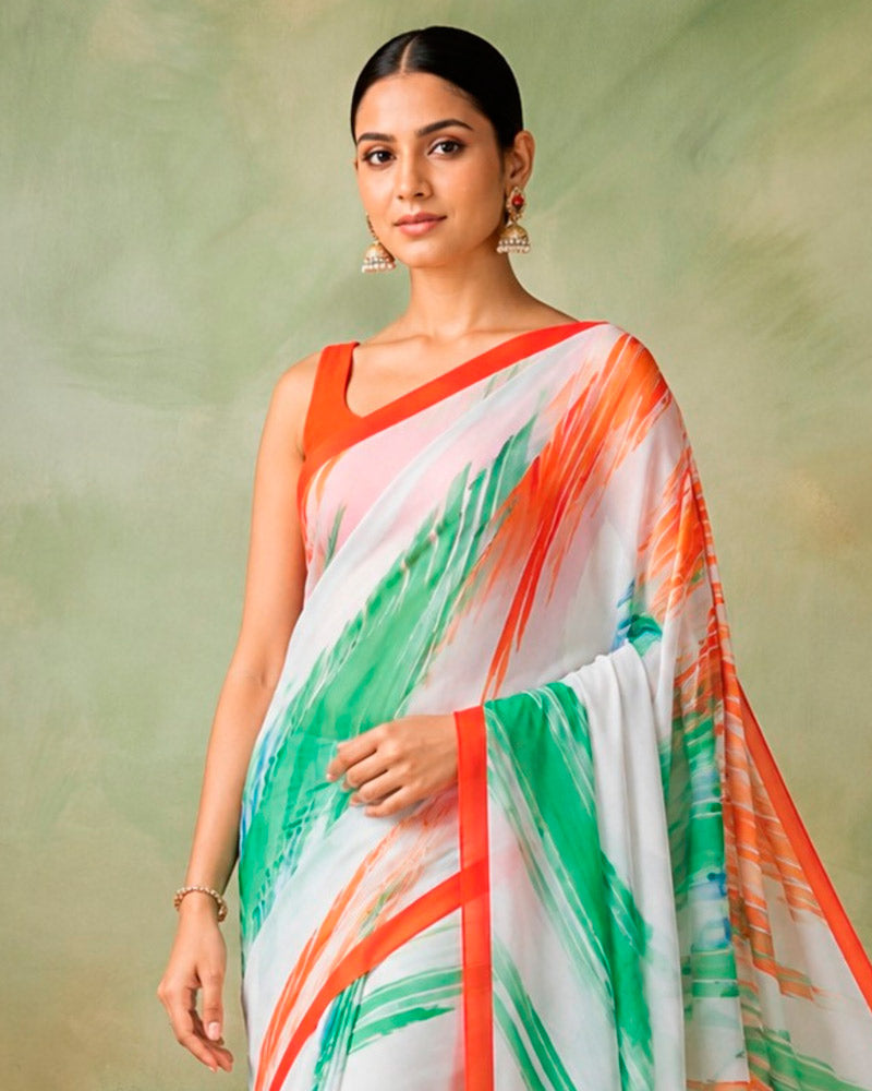 Vishal Prints Independence Day Special Digital Print Saree
