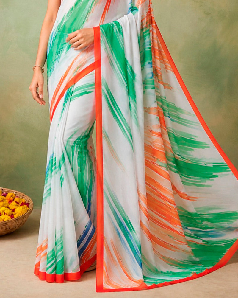Vishal Prints Independence Day Special Digital Print Saree