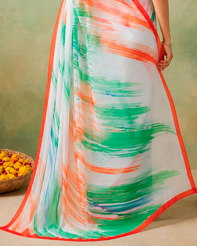 Vishal Prints Independence Day Special Digital Print Saree
