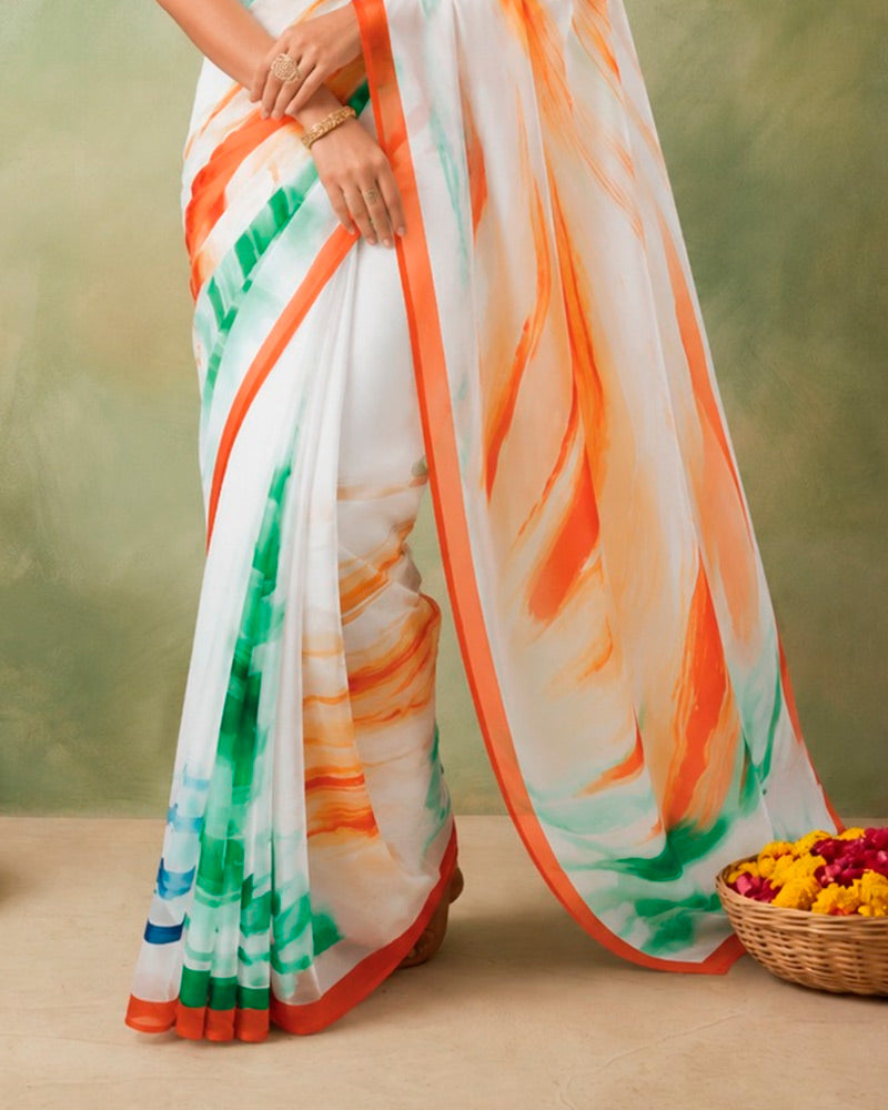 Vishal Prints Independence Day Special Digital Print Saree