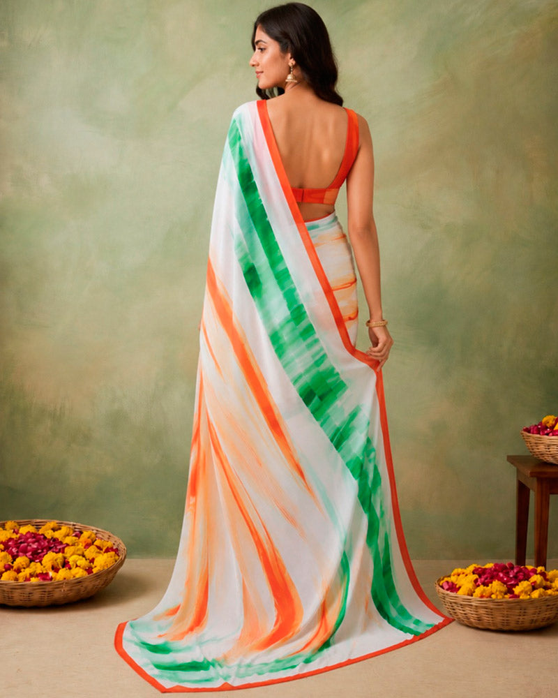Vishal Prints Independence Day Special Digital Print Saree