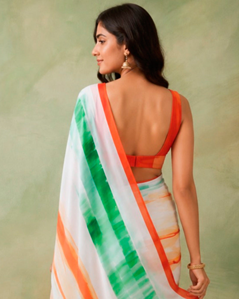 Vishal Prints Independence Day Special Digital Print Saree