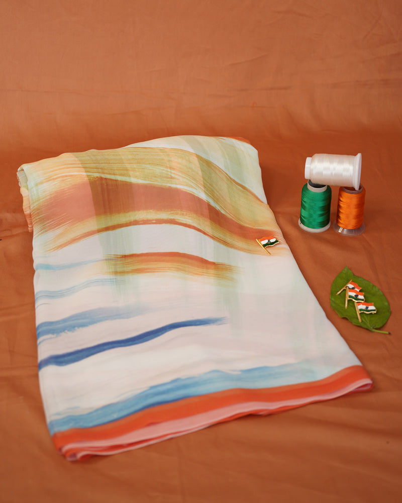 Vishal Prints Independence Day Special Digital Print Saree