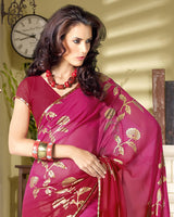 Vishal Prints Rani Georgette Saree With Jari Border