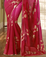 Vishal Prints Rani Georgette Saree With Jari Border