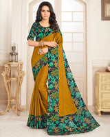 Vishal Prints Ochre Digital Print Chiffon Saree