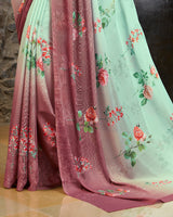 Vishal Prints Mint Green Digital Print Crepe Saree