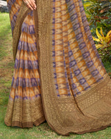 Vishal Prints Dark Beige Digital Print Crepe Saree