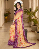 Vishal Prints Pastel Orange Digital Print Georgette Saree