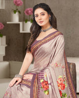 Vishal Prints Light Mauve Digital Print Crepe Saree
