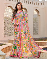 Vishal Prints Multicolour Printed Georgette Saree With Border