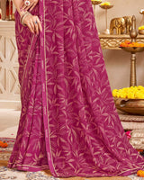 Vishal Prints Mulberry Printed Georgette Saree With Fancy Border