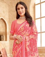 Vishal Prints Coral Printed Georgette Saree With Fancy Border
