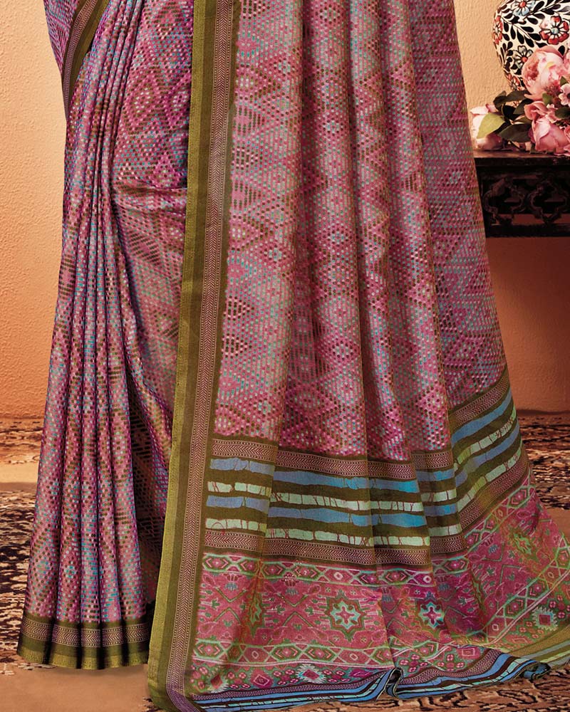 Vishal Prints Multi Colour Digital Print Cotton Silk Saree