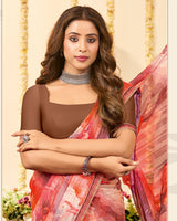Vishal Prints Multicolor Designer Patterned Chiffon Digital Print Saree With Fancy Border