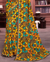 Vishal Prints Multi Georgette Saree With Satin Piping