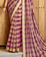 Vishal Prints Dark Fuchsia Fancy Chiffon Designer Saree
