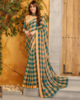 Vishal Prints Sand Brown Fancy Chiffon Designer Saree