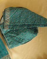 Tropical Green Fancy Chiffon Saree With Diamond Work And Zari Border