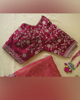 Milano Red Designer Pure Viscose Traditional Print Saree With Weaved Zari Lining-Embroidery Work And Tassel