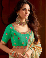 Vishal Prints Multi Color Pure Zari Chiffon Saree With Zari Lining And Embroidery Cut Work Border