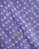 Lavender Designer Fancy Satin Traditional Print Saree With Embroidery-Diamond Work And Cut Work Border