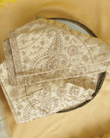 Royal Golden Tissue Organza Saree With Zari Lining And Cut Work Zari-Embroidery Border