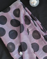 Vishal Prints Pastel Purple Fancy Satin Digital Print Saree With Diamond Work And Cut Work Border