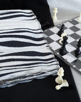 Vishal Prints Black And White Fancy Satin Digital Print Saree With Diamond Work And Cut Work Border