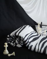 Vishal Prints Black And White Fancy Satin Digital Print Saree With Diamond Work And Cut Work Border