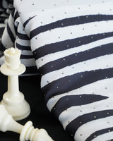 Vishal Prints Black And White Fancy Satin Digital Print Saree With Diamond Work And Cut Work Border