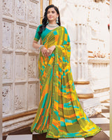 Vishal Prints Multicolor Printed Georgette Saree With Fancy Border