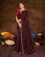 Vishal Prints Black Printed Georgette Saree With Foil Print And Zari Border