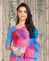 Vishal Prints Blue Digital Print Georgette Saree