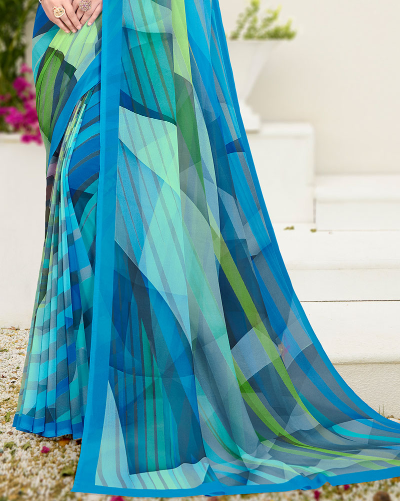 Vishal Prints Multi Color Digital Print Georgette Saree