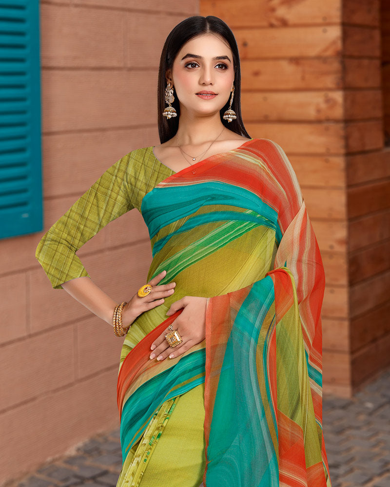 Vishal Prints Multi Colour Digital Print Georgette Saree
