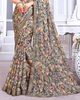 Vishal Prints Multi Printed Chiffon Saree With Fancy Border