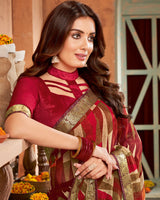 Vishal Prints Multi Color Printed Georgette Saree With Border