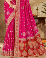 Vishal Prints Strawberry Designer Dola Weaving Saree With Diamond Work And Weaving Border