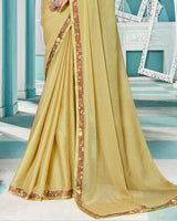 Vishal Prints Tan Printed Chiffon Saree With Fancy Border