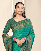 Vishal Prints Persian Green Criva Crepe Digital Print Saree