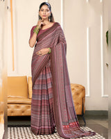 Vishal Prints Greyish Pink Criva Crepe Digital Print Saree