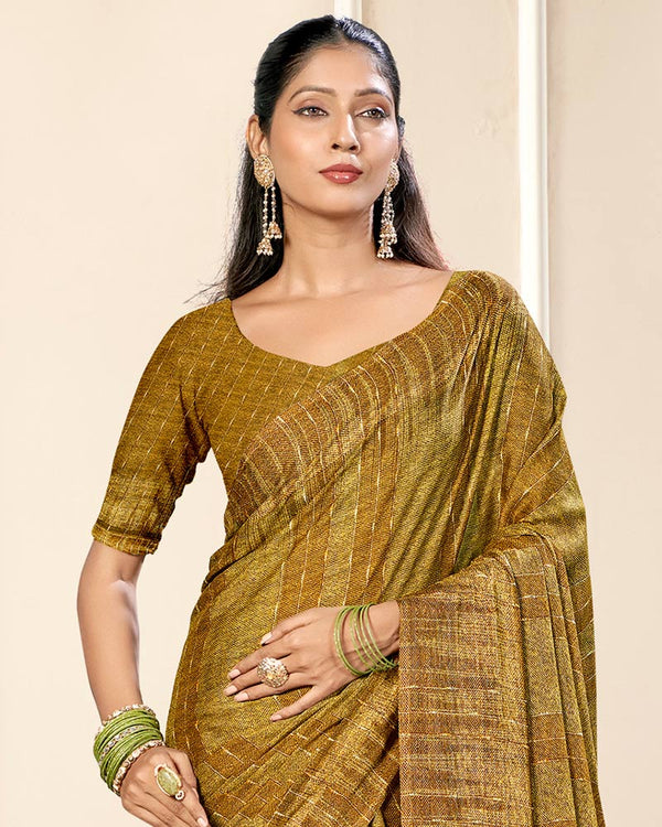 Vishal Prints Ruddy Brown Criva Crepe Digital Print Saree