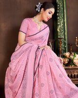 Vishal Prints Rose Cotton Brasso Saree With Fancy Border