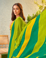 Vishal Prints Dark Sea Green Fancy Chiffon Printed Saree With Zari Border