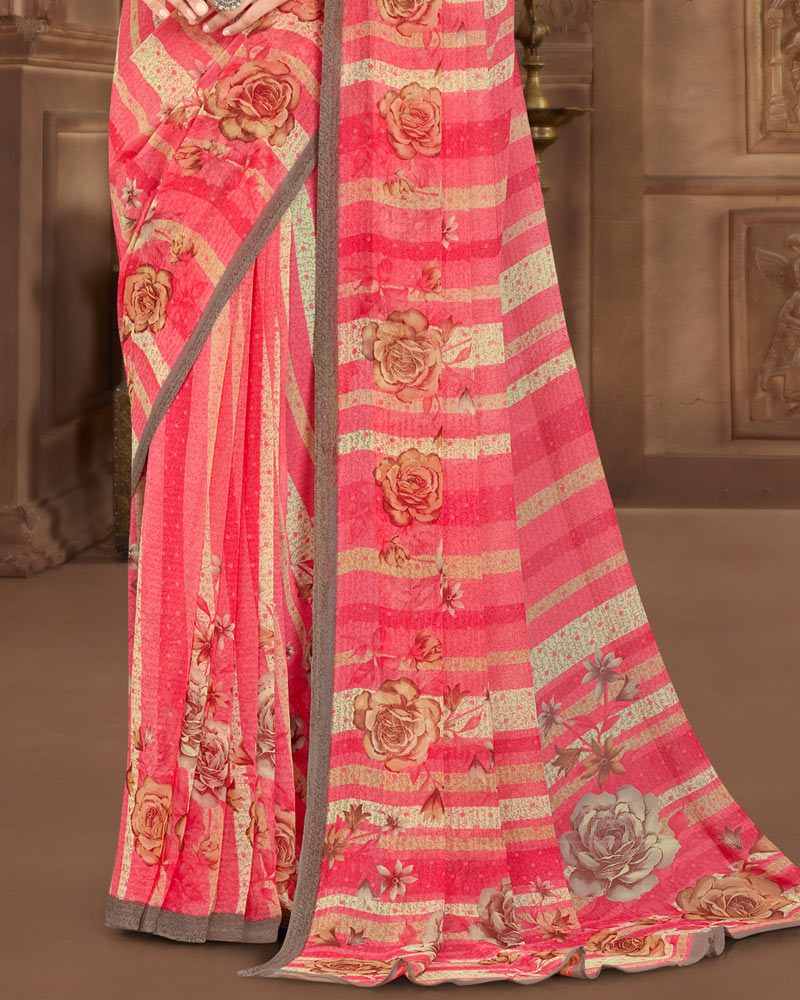 Vishal Prints Coral Printed Georgette Saree