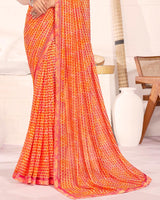 Vishal Prints Multi Color Printed Georgette Saree With Fancy Border