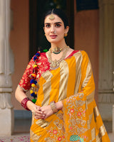 Vishal Prints Brownish Orange Designer Fancy Chiffon Traditional Print Saree With Foil Print And Embroidery Diamond Work