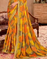 Vishal Prints Mango Printed Chiffon Saree With Fancy Border