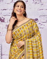 Vishal Prints Gold Printed Georgette Saree With Fancy Border